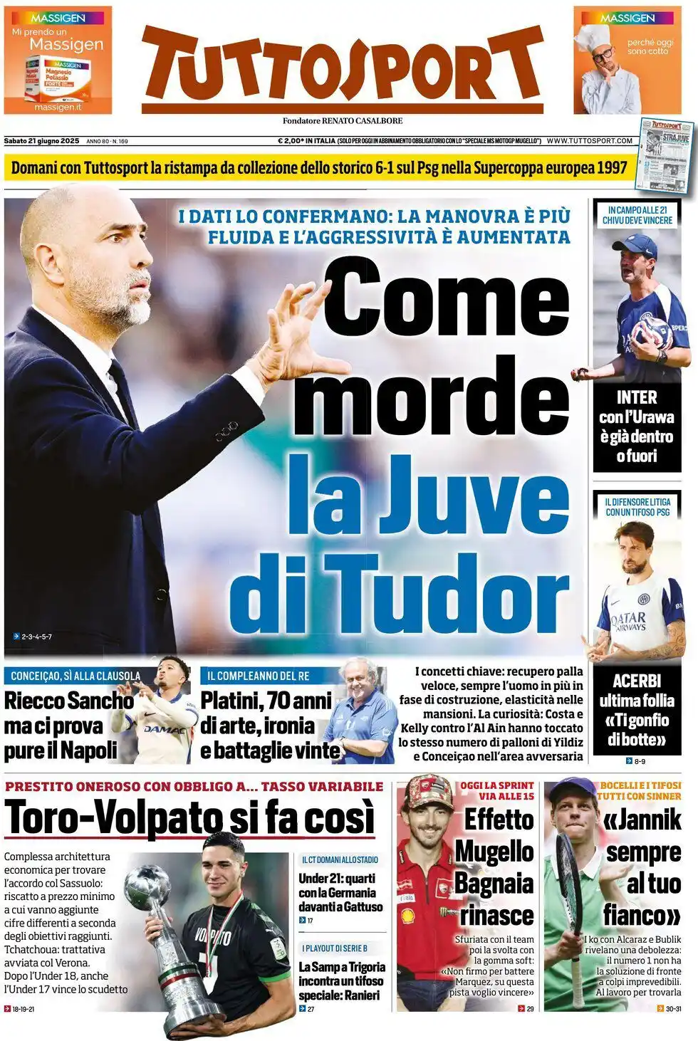 Image from Juventus Fans: *21 Giugno 2025 - Prima pagina <a class="text-blue-500 hover:underline...