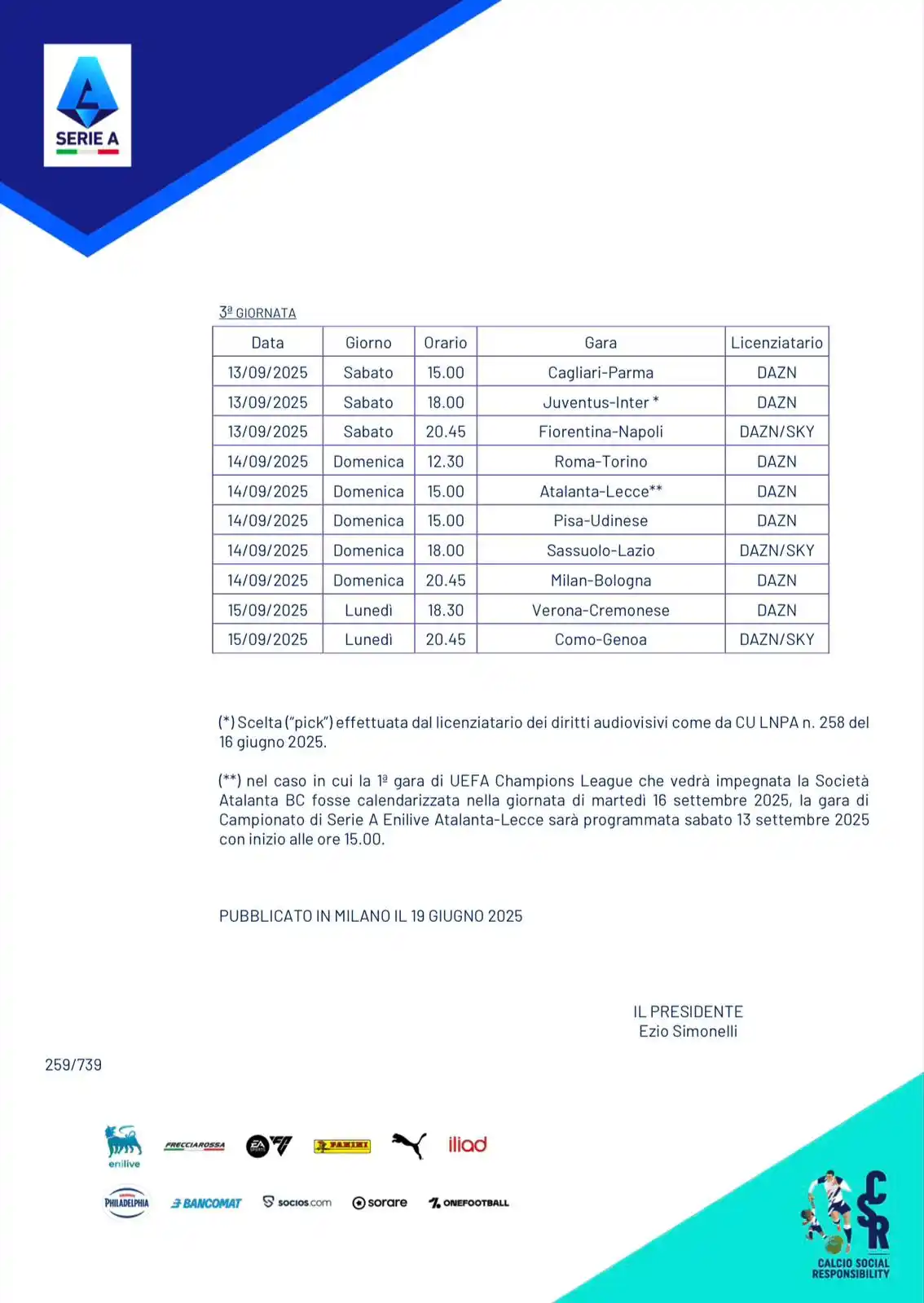 Image from Juventus Fans: *[2ª PARTE] Anticipi, posticipi e programmazione televisiva dalla 1ª g...