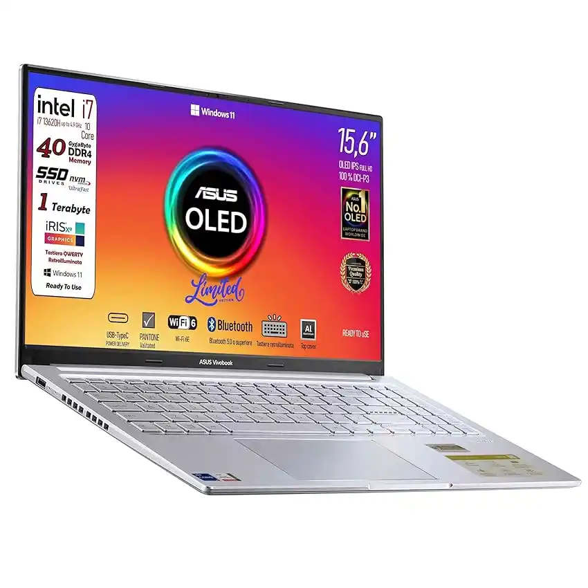 Image from Offerte Tech by Telefonino.net: 👀 ASUS Notebok Vivobook OLED 15.6" pantone valitated, Intel I7 13620H...