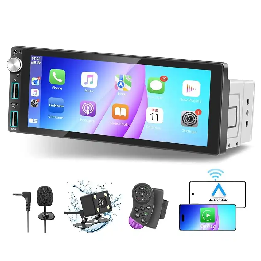Image from Offerte Tech by Telefonino.net: 👀 Autoradio 1 DIN Bluetooth con CarPlay & Android Auto, con schermo 6...