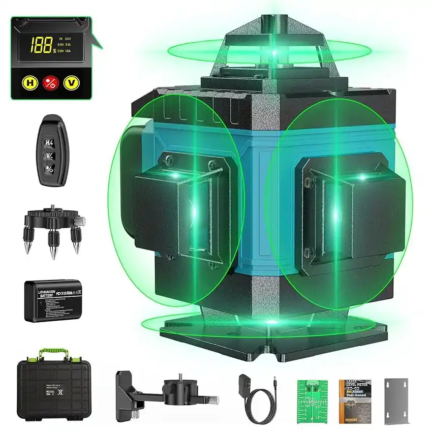 Image from Offerte Tech by Telefonino.net: 👀 Bogseth Livella Laser Autolivellante 16 Linee, 4 x 360° Livello Las...