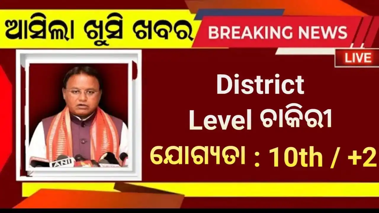 Image from News Lens Odisha. Com: District Level ସରକାରୀ ନିଯୁକ୍ତି   ✔️Minimum 21 Years  ✔️Post - Coordina...
