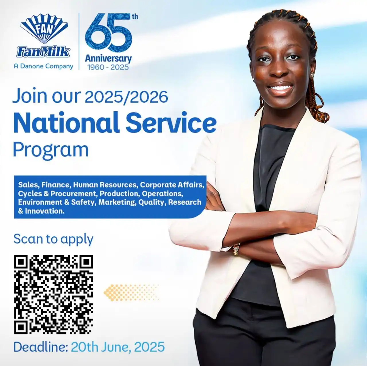 Image from Richportal Services (Richportal Tv, Richportal Tv Plus, Sir Rich Stream, www.richportaltv.com): Do your national service at Fanmilk   https://careers.danone.com/en-gl...