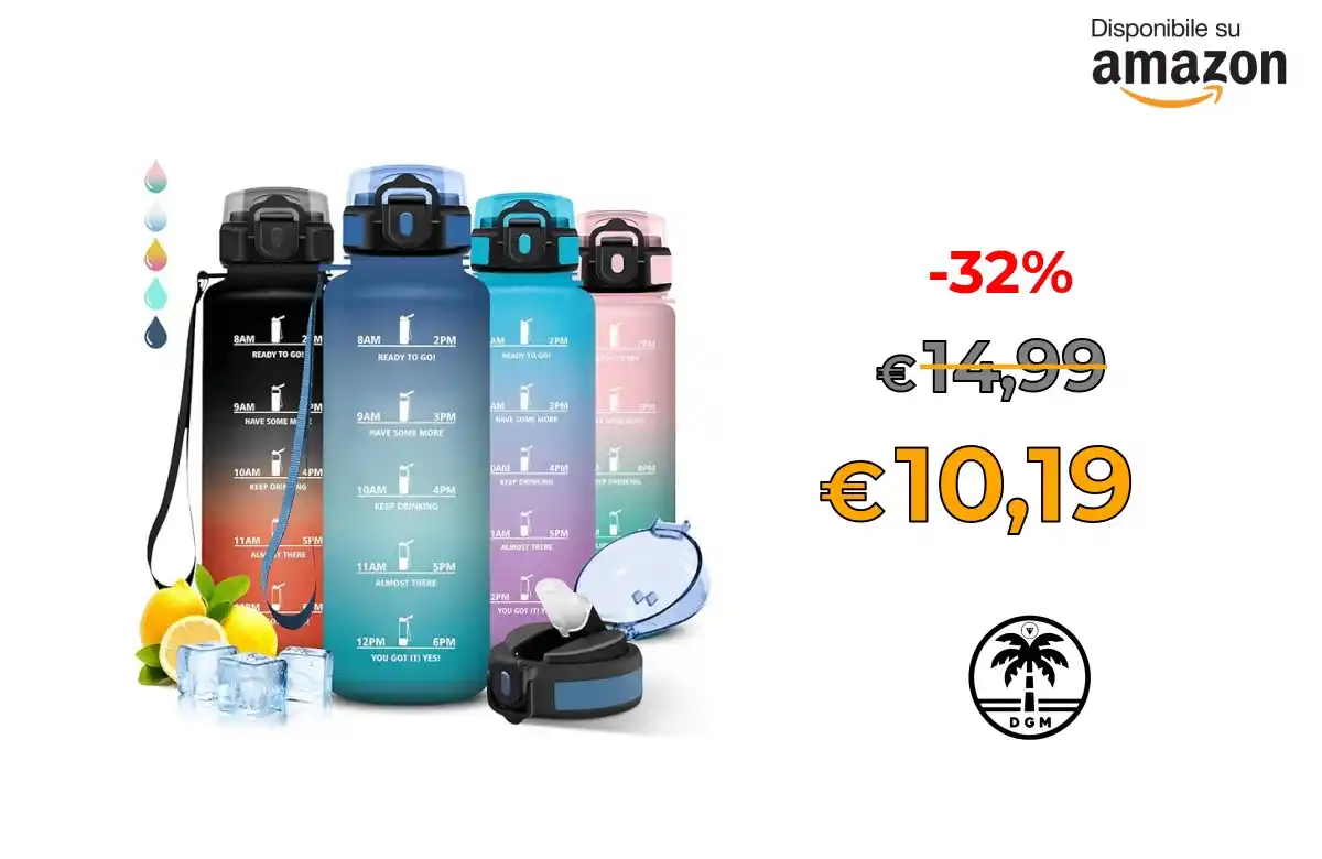Image from Offerta DgM: *📍Grsta Borraccia 1,5 litri, Borraccia con Cannuccia*  💶* *10,19€** ...