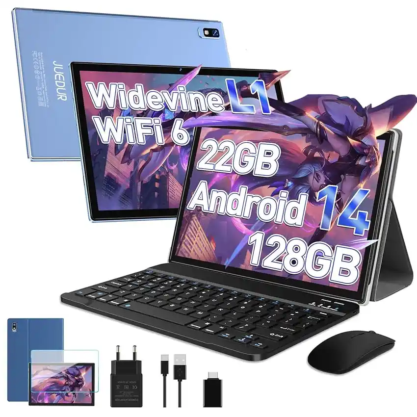Image from Offerte Tech by Telefonino.net: 👀 JUEDUR Tablet 10 pollici Android 14,22GB RAM+128GB ROM(1TB TF) ‼️ ...