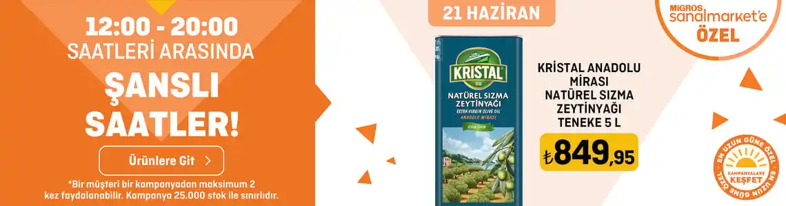 Image from TREND İNDİRİMLER: Kristal Anadolu Mirası Natürel Sızma Zeytinyağı 5 L Teneke 849 TL   Ma...