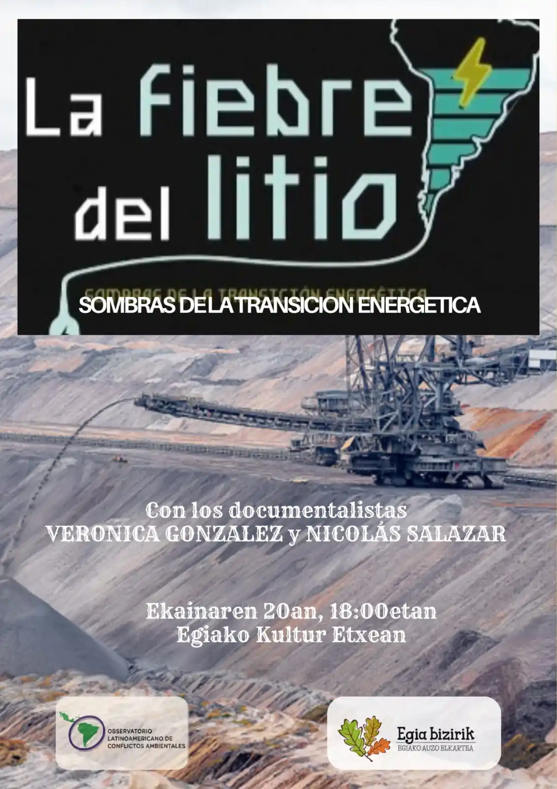 Image from Gora Egia!: *“Lafiebre del litio” Hego Amerikako meategiei buruzko dokumentala* Ek...