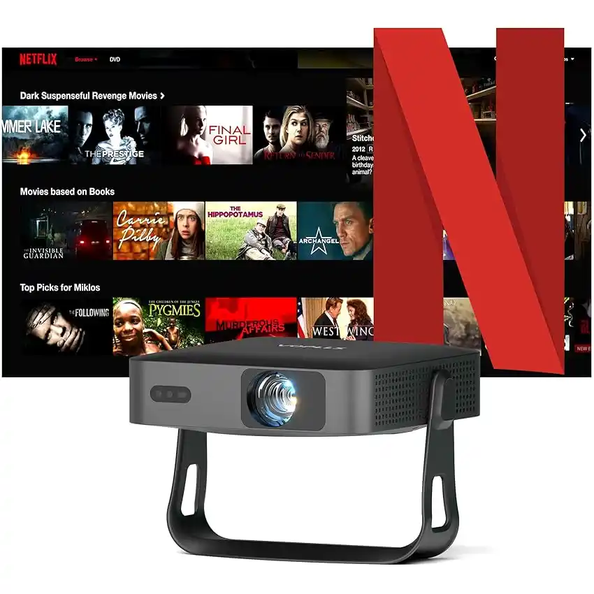 Image from Offerte Tech by Telefonino.net: 👀 【Netflix Ufficiale/Ruotabile a 360°】 Mini Proiettore Portatile 4K c...