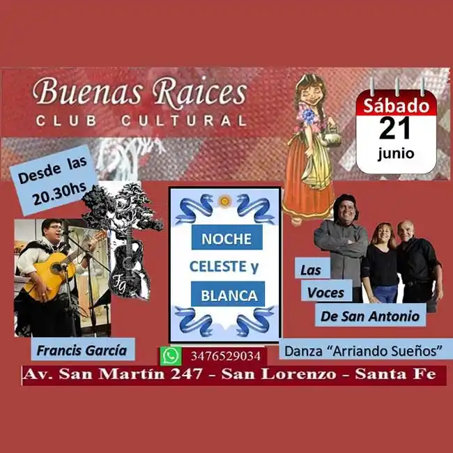 Image from Diario SINTESIS: Noche en CELESTE y BLANCO en Buenas Raíces La Asociación Civil Buenas...