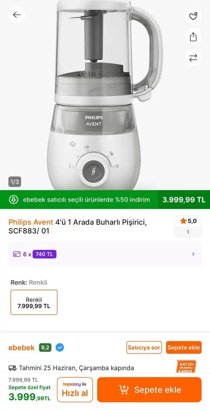 Image from TREND İNDİRİMLER: Philips Avent 4'ü 1 Arada Buharlı Pişirici, SCF883/ 01 🔗 https://ap...