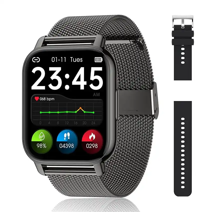 Image from Offerte Tech by Telefonino.net: 👀 Popglory Smartwatch Uomo Donna, 2 cinturini Orologio Chiamate e Wha...