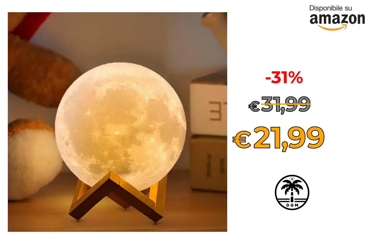 Image from Offerta DgM: 🌋 Prezzone 🌋 🛍️in Vendita su AMAZON  * ⭕ ACED Lampada luna 3D 2024 ...