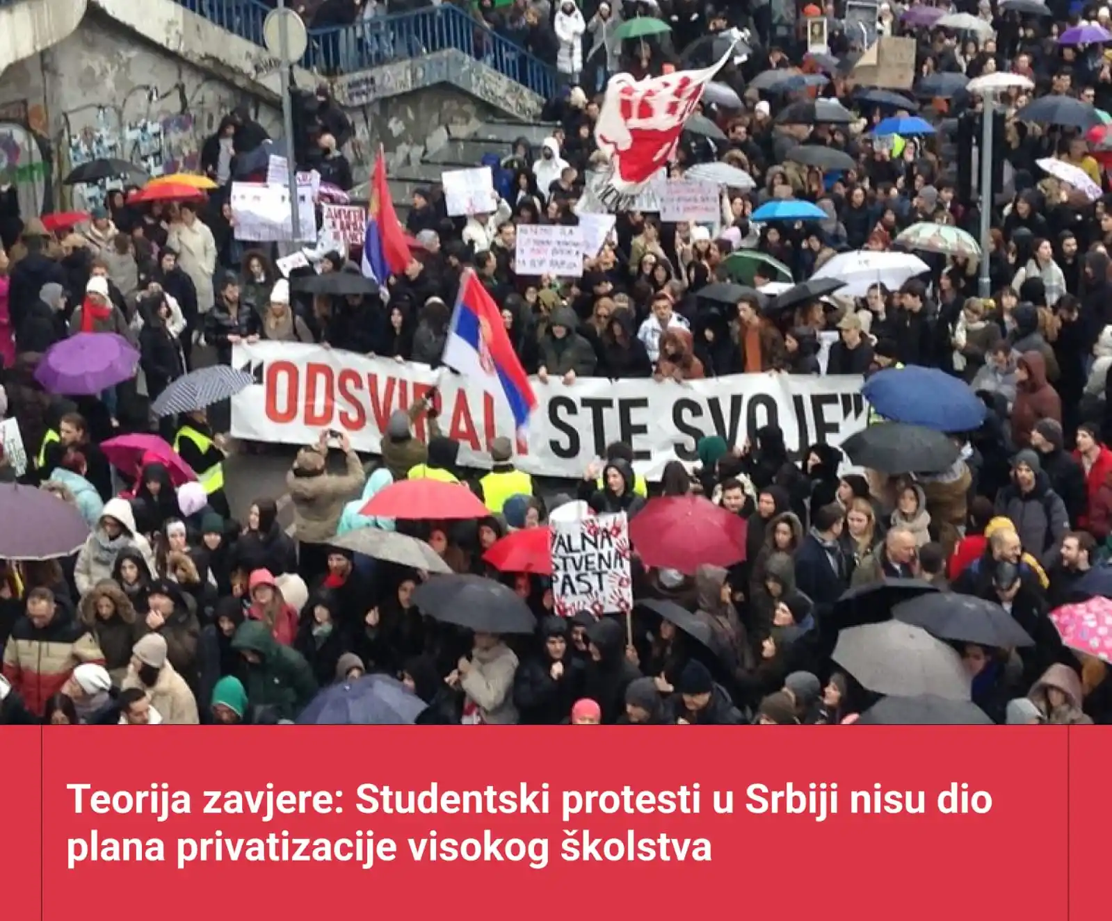 Image from Raskrinkavanje.ba: Protesti studenata u Srbiji počeli su nakon pada nadstrešnice u Novom ...